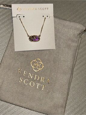 Kendra Scott Elisa purple bow pendant necklace